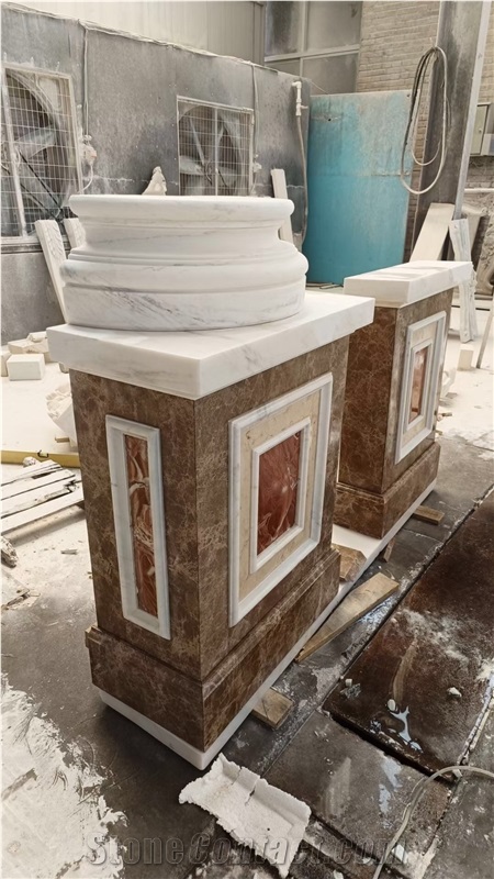 Stone Carved Interior Column Marble Thassos Roman Art Column