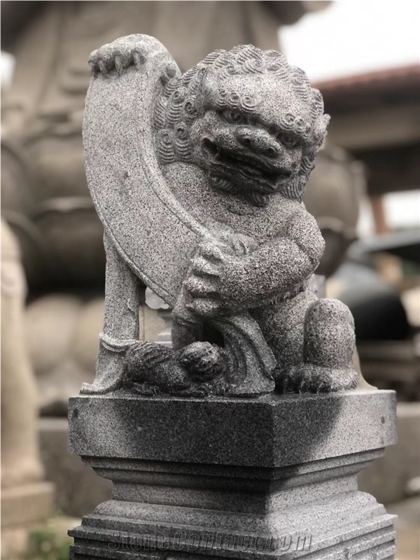 Stone Garden Statues Granite Aminal, Lion Guardian Statue,Shishi Statue