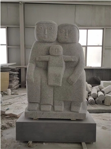 Stone Human Sculpture Outdoor Granite Garden Family Statue