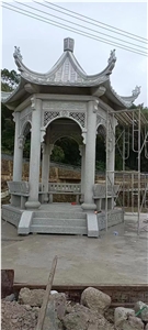 Stone Sculptured Backyard Gazebo Grey Granite Garden Pergola Stone Sculptured Backyard Gazebo Grey Granite Garden Pergola