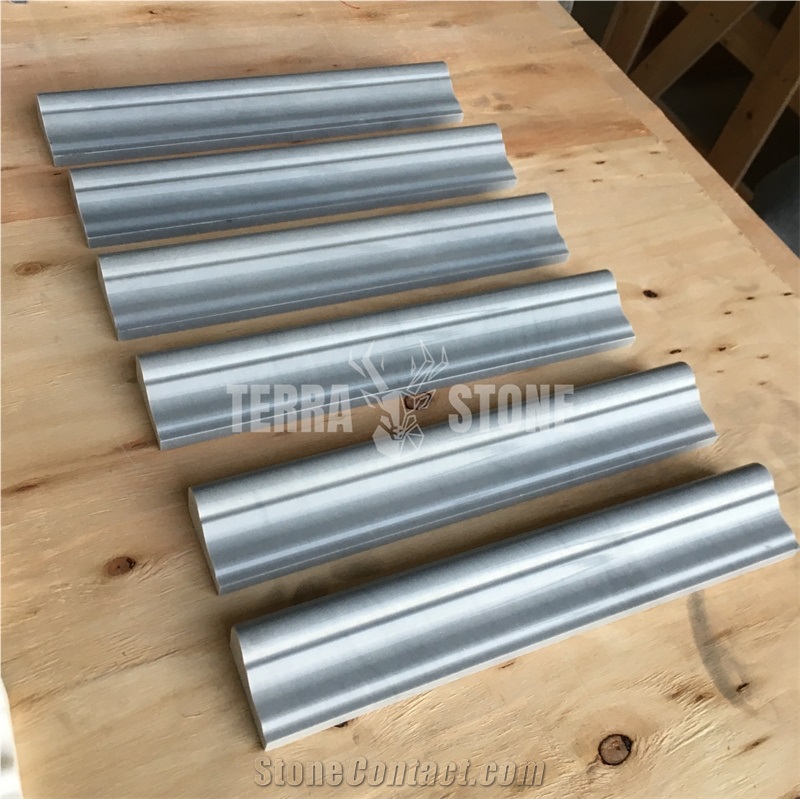 Italy Bardiglio Gray Marble Crown Molding Skirting Borders