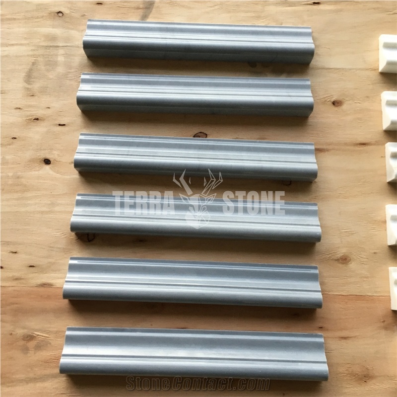 Italy Bardiglio Gray Marble Crown Molding Skirting Borders