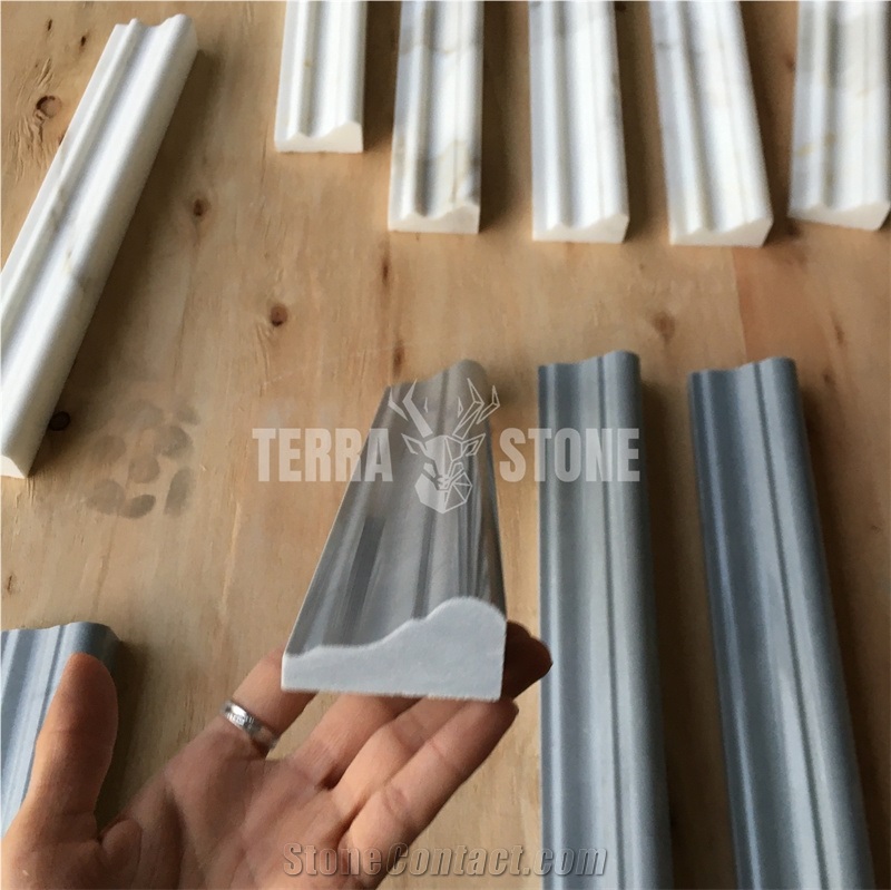 Italy Bardiglio Gray Marble Crown Molding Skirting Borders