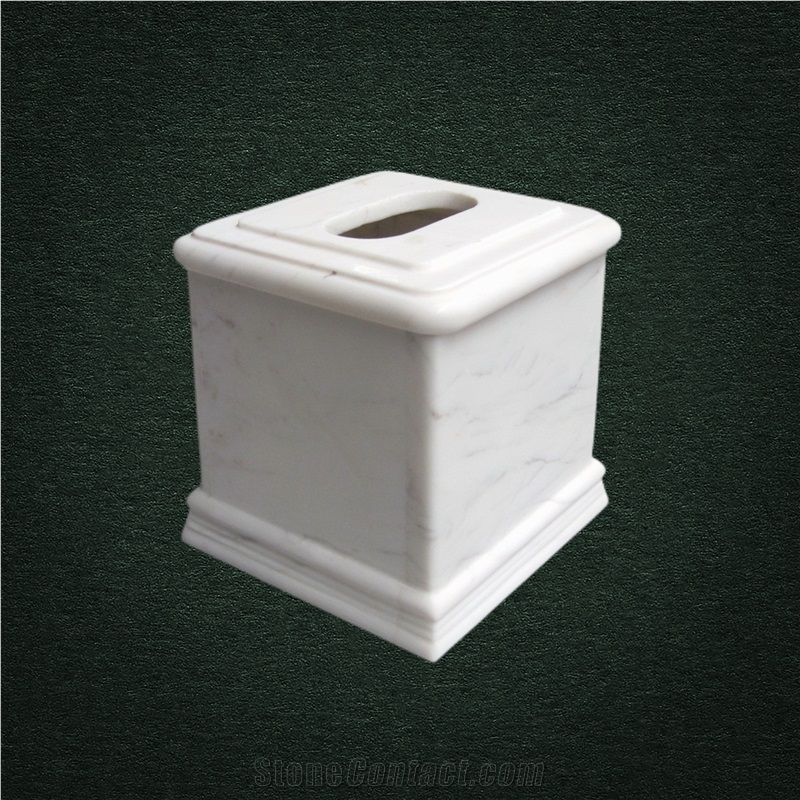 Custom Made White Marble Tissue Paper Holder