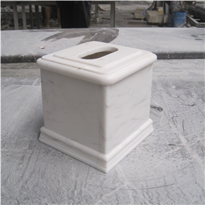 Custom Made White Marble Tissue Paper Holder