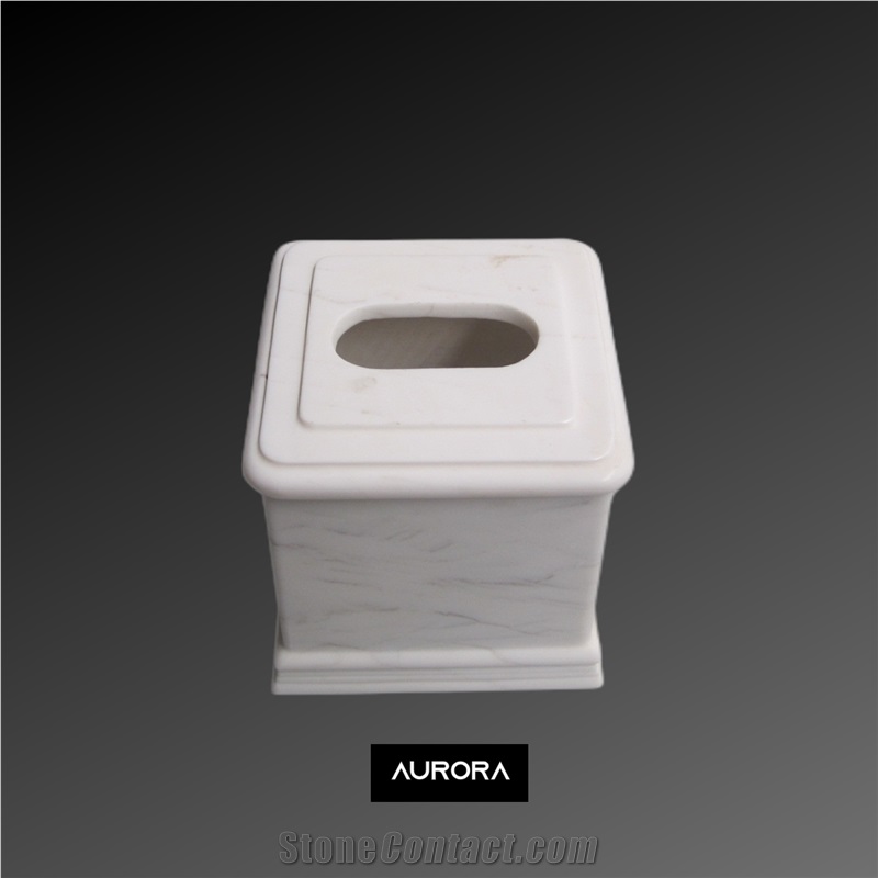 Custom Made White Marble Tissue Paper Holder