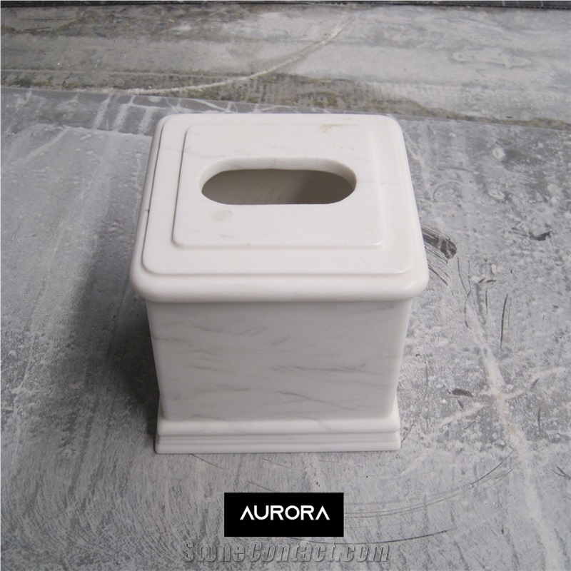 Custom Made White Marble Tissue Paper Holder