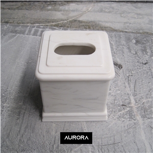 Custom Made White Marble Tissue Paper Holder