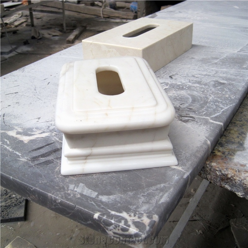 Royal White Marble Tissue Paper Box