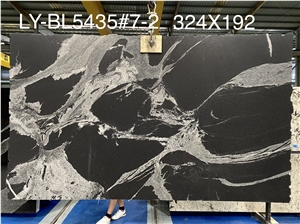 18MM Polished Black Python Granite Slab Tiles Background Wall