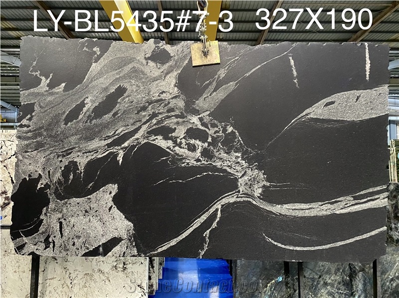 18MM Polished Black Python Granite Slab Tiles Background Wall