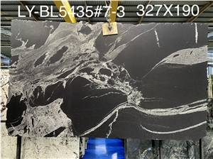 18MM Polished Black Python Granite Slab Tiles Background Wall