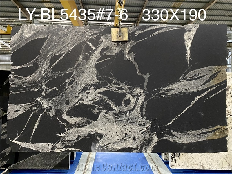 18MM Polished Black Python Granite Slab Tiles Background Wall