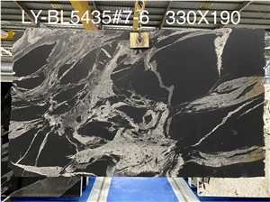 18MM Polished Black Python Granite Slab Tiles Background Wall