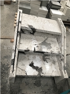 Antico White Sintered Stone Step Stair Riser For Interior