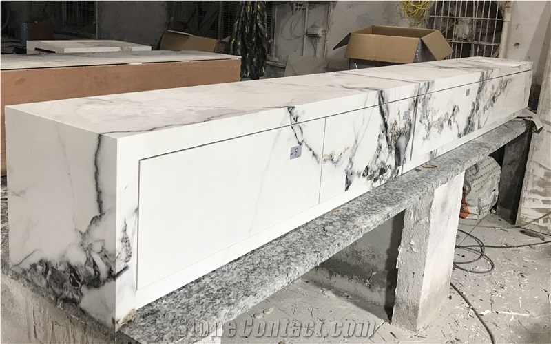 Calacatta Gold Calacatta White Sintered Stone TV Bench Top