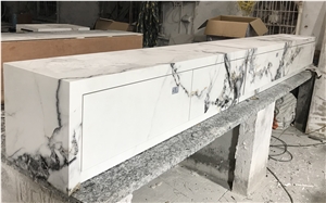 Calacatta Gold Calacatta White Sintered Stone TV Bench Top Calacatta Gold Calacatta White Sintered Stone TV Bench Top