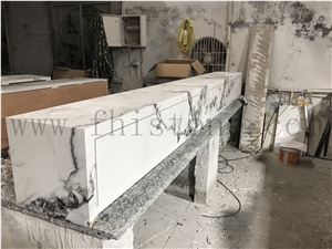 Calacatta Gold Calacatta White Sintered Stone TV Bench Top