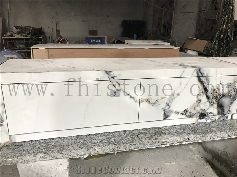 Calacatta Gold Calacatta White Sintered Stone TV Bench Top