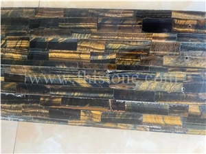 Yellow Blue Tiger Eyes Semiprecious Stone Luxury Decoration