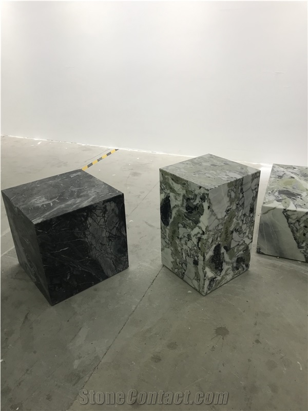 Green Marble Plinth Coffee Table Cocktail Table Pedestal