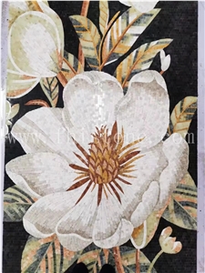 Marble Mosaic With Metal Medallion Modern Design