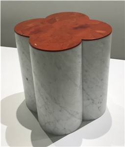 Marble Plinth Fossil Plinth Pedestal Marble End Table Coffee