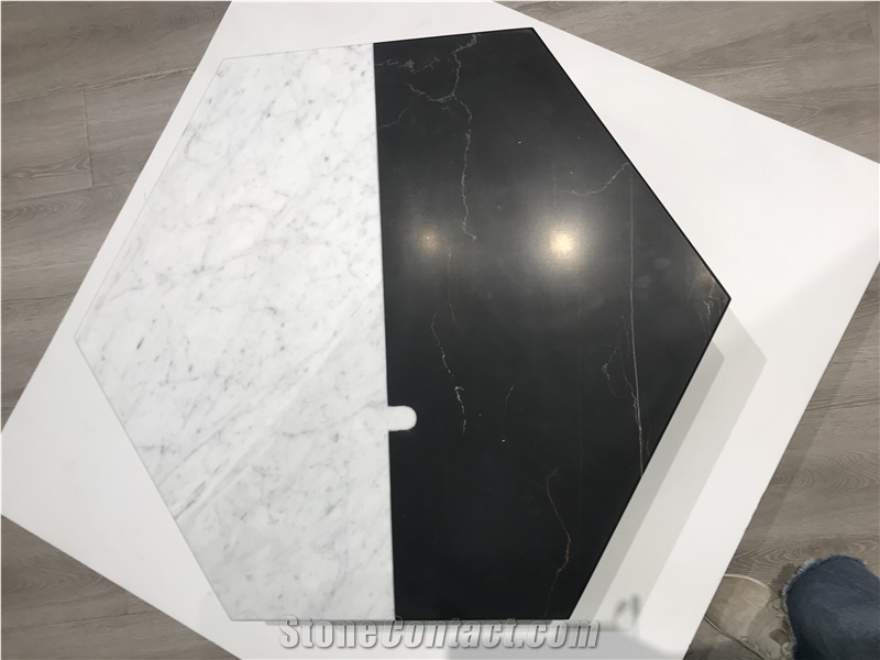 Marble Plinth Hexagon Coffee Table Marble Cocktail Table