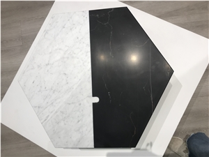Marble Plinth Hexagon Coffee Table Marble Cocktail Table