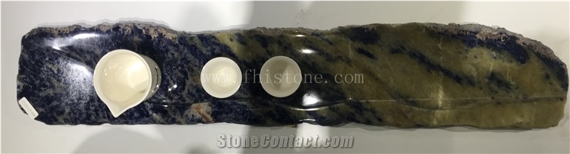Sodalite Blue Granite Stone Tea Tray Handcrafts Stoneworks