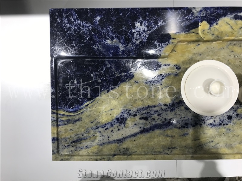 Sodalite Blue Granite Tea Tray Stone Artworks