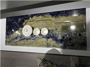 Sodalite Blue Granite Tea Tray Stone Artworks