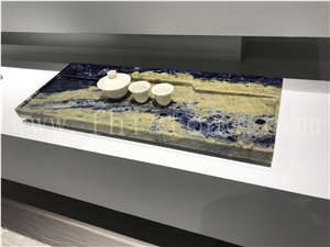 Sodalite Blue Granite Tea Tray Stone Artworks