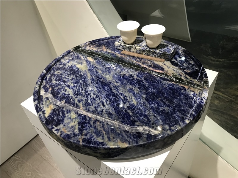 Sodalite Blue Granite Tea Tray Tea Board Tea Table Teaware