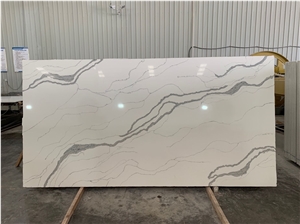 2.4*1.6M Size Calacatta Quartz Slabs