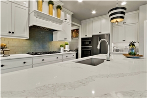 Calacatta Quartz Big Slabs For Kitchen Countertops