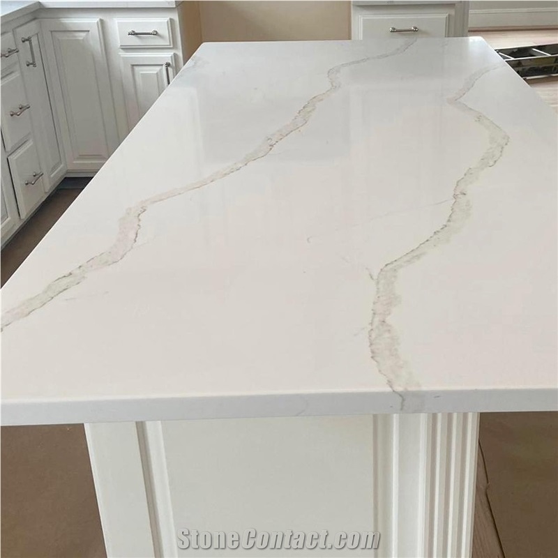 Calacatta Quartz Big Slabs For Kitchen Countertops