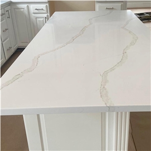 Calacatta Quartz Big Slabs For Kitchen Countertops