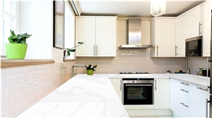 Calacatta Quartz Big Slabs For Kitchen Countertops