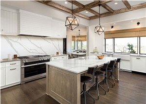 Calacatta Quartz Big Slabs For Kitchen Countertops