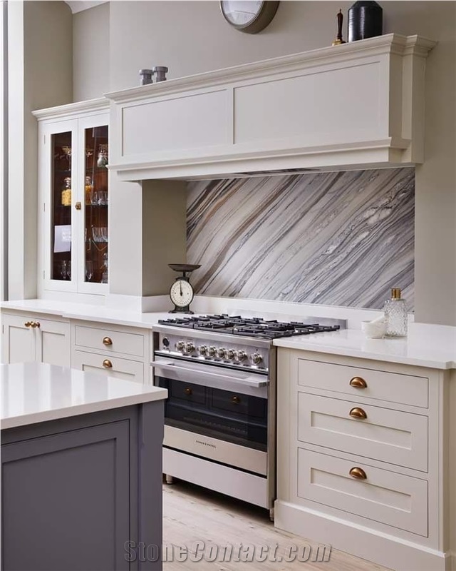 Calacatta Quartz Kitchen Island Tops