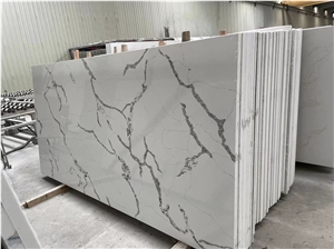 Calacatta White Enginnered Stone Quartz Big Slabs