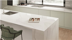 Calacatta White Quartz Kitchen Bar Top