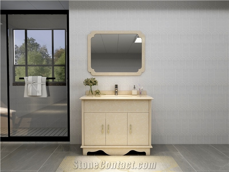 Single Hole Artificial Marble Bathroom Sinks