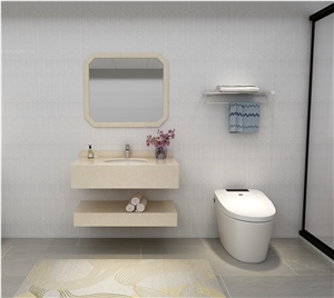 Single Hole Artificial Marble Bathroom Sinks