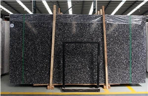 China Black Terrazzo White Yellow Crystal Polish Slab