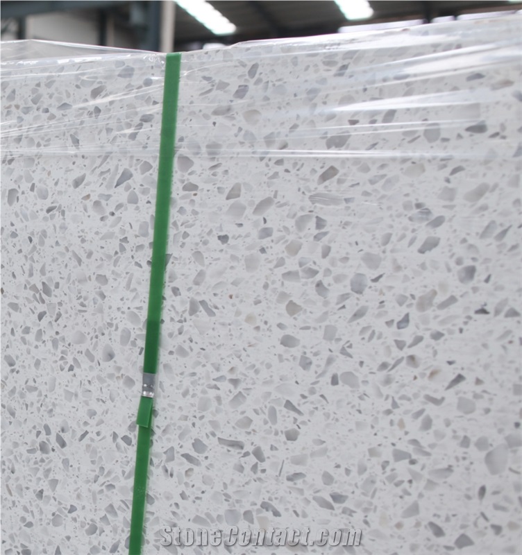 China Good Quality White Terrazzo Large Size Slab