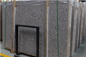 China Grey Cement Terrazzo Large Slab Polish For The Wall