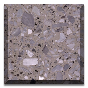 China Grey Cement Terrazzo Large Slab Polish For The Wall