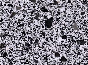 China Grey Terrazzzo Black Diamond  Large Slab